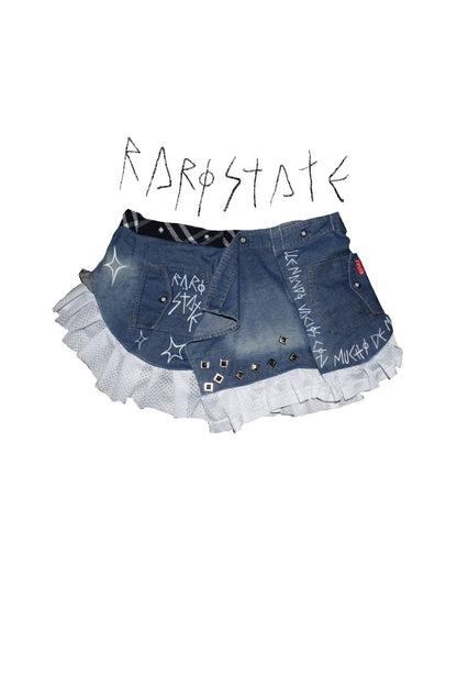 Denim mix feel skirt
